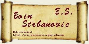 Boin Štrbanović vizit kartica